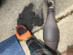 Black Road surface Grey Knee Glove
